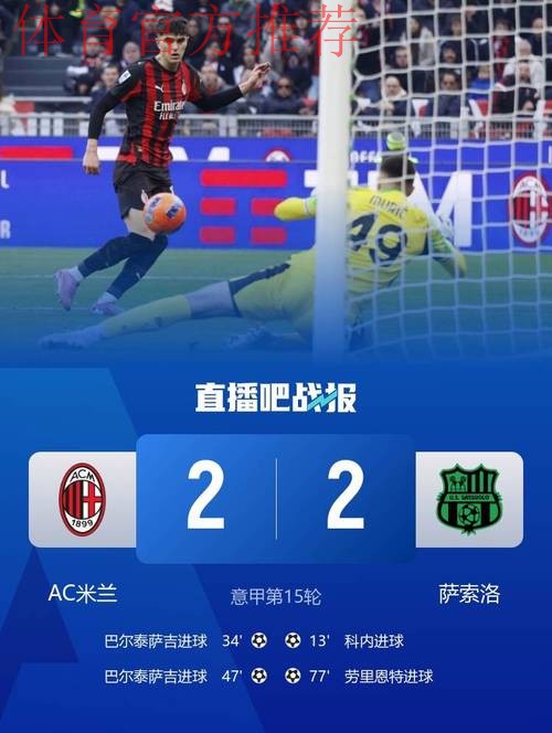意甲第15轮：米兰2-2战平萨索洛 19岁巴尔泰萨吉双响米兰2球被吹